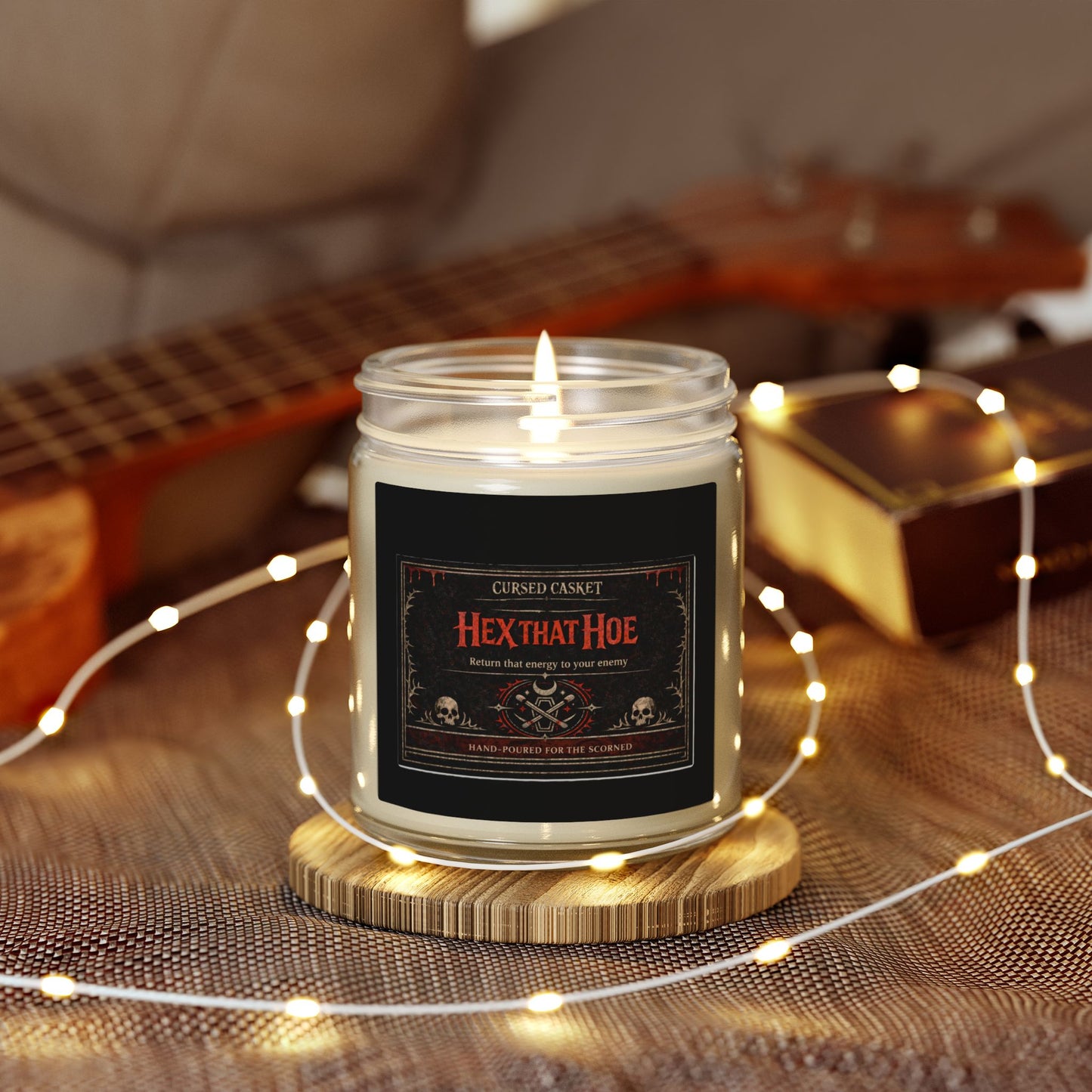 Hex That Hoe return to sender | Cinnamon Chai Candle | Cursed Casket (4oz, 9oz)