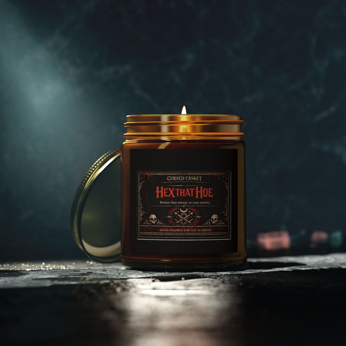 Hex That Hoe return to sender | Cinnamon Chai Candle | Cursed Casket (4oz, 9oz)