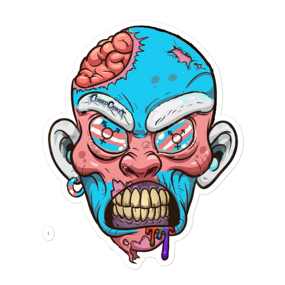 Trans Pride Large Zombie Sticker Bubble Free LGBTQ