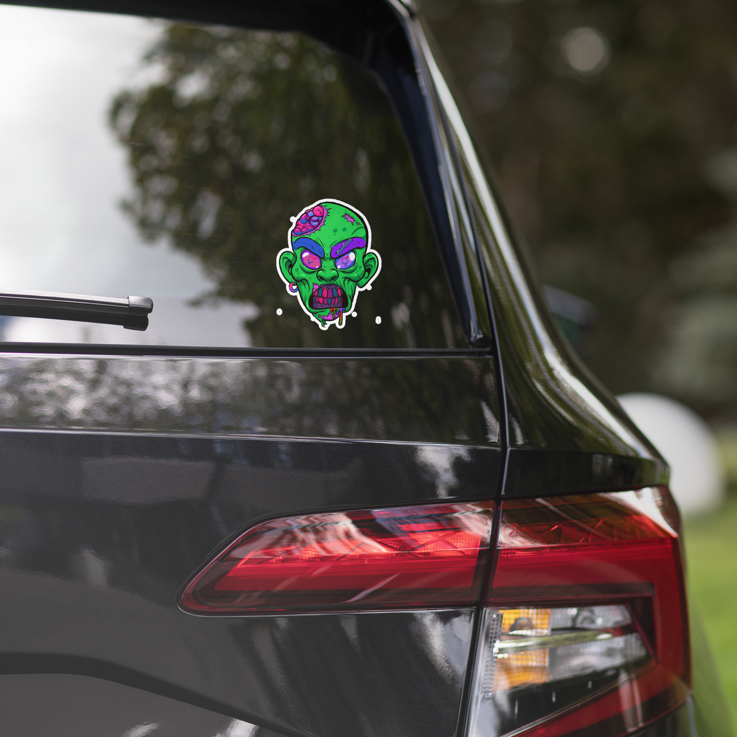 Bi Pride Zombie Sticker Large Bubble Free LGBTQ
