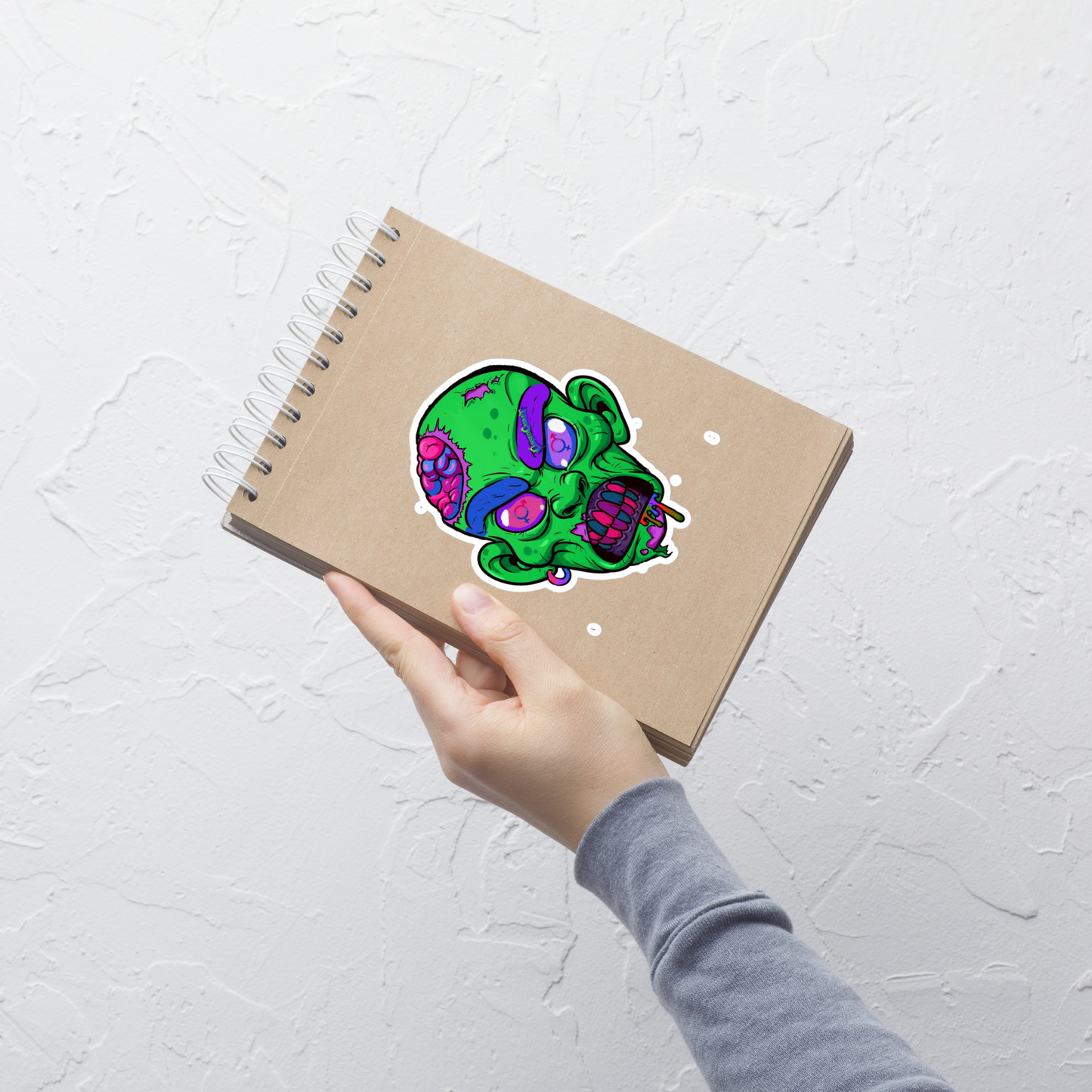 Bi Pride Zombie Sticker Large Bubble Free LGBTQ
