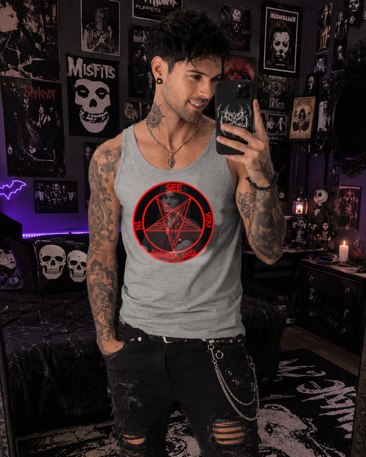 Men's Nightstalker | Richard Ramirez Sigil | muscle Tank Top