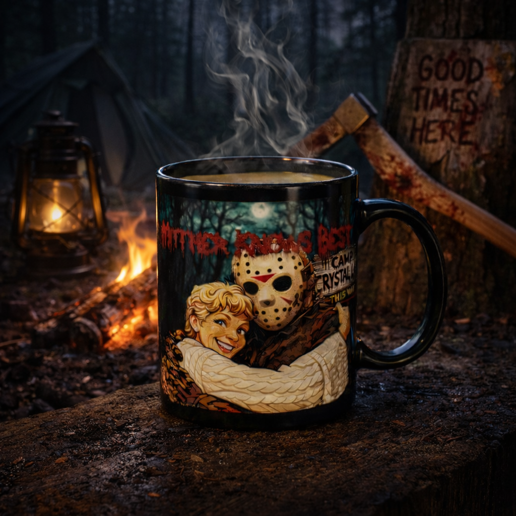 Friday 13 Mothers Day Horror mug —  Classic Killer Mom  (Black 11oz)