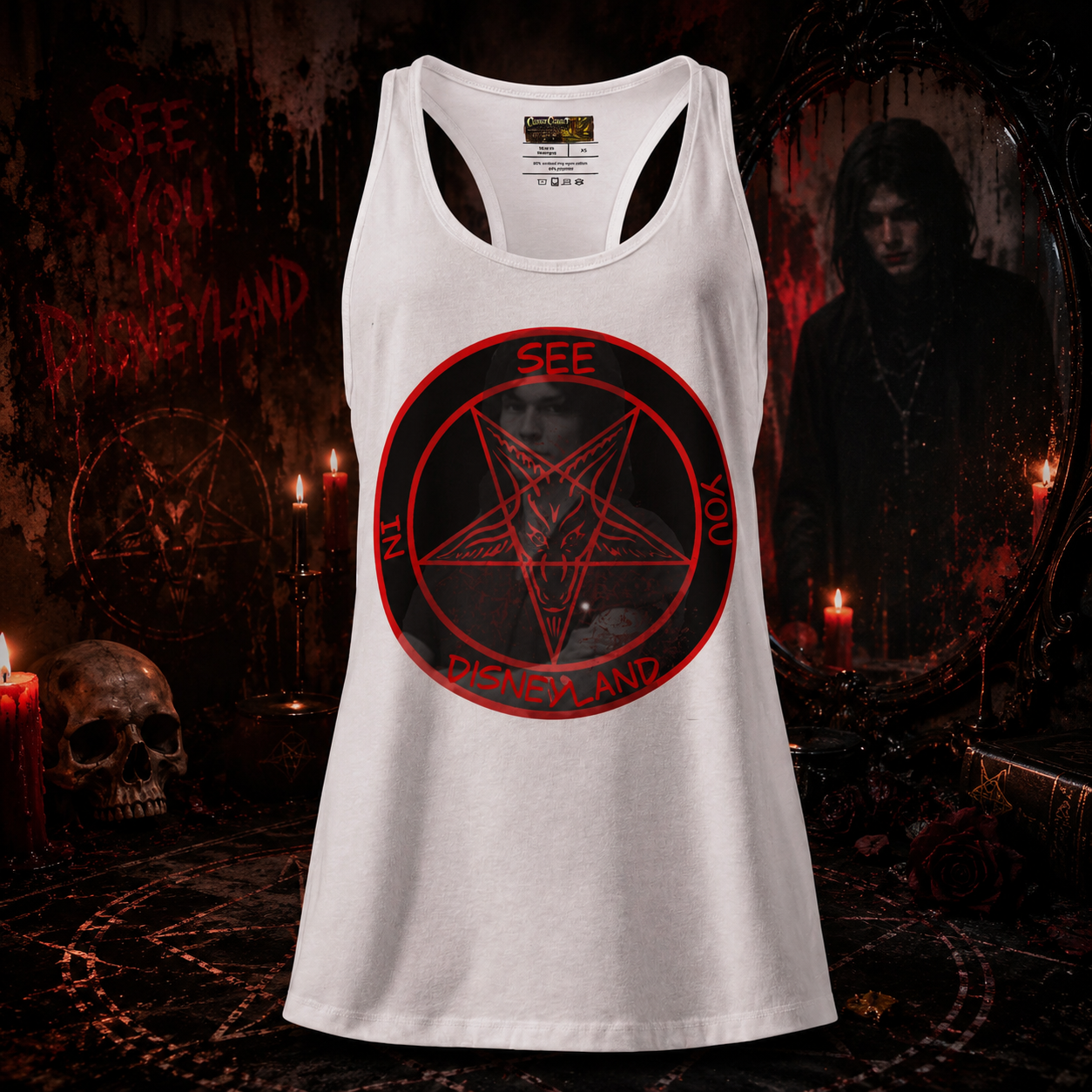 Women’s Nightstalker Richard Ramirez Sigil| Fitted Scoop neck| True Crime Tank top