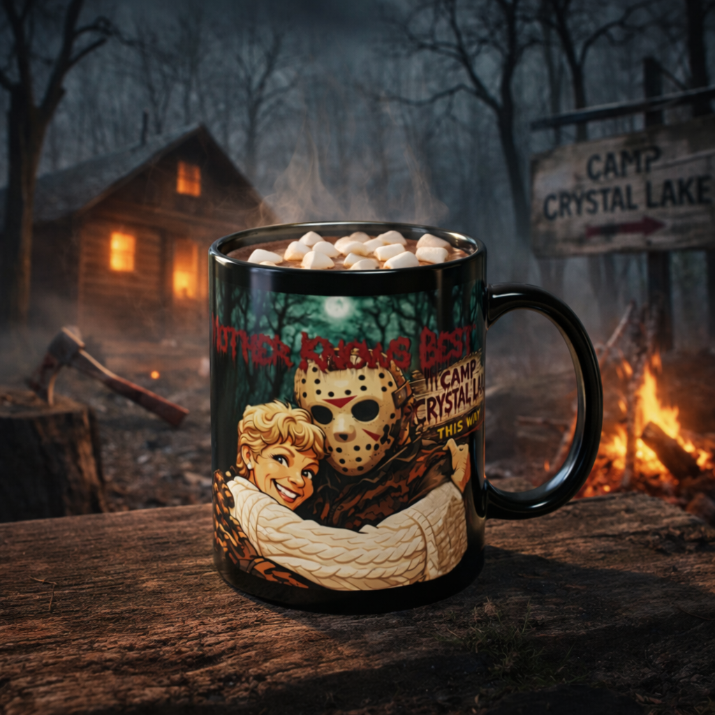 Friday 13 Mothers Day Horror mug —  Classic Killer Mom  (Black 11oz)